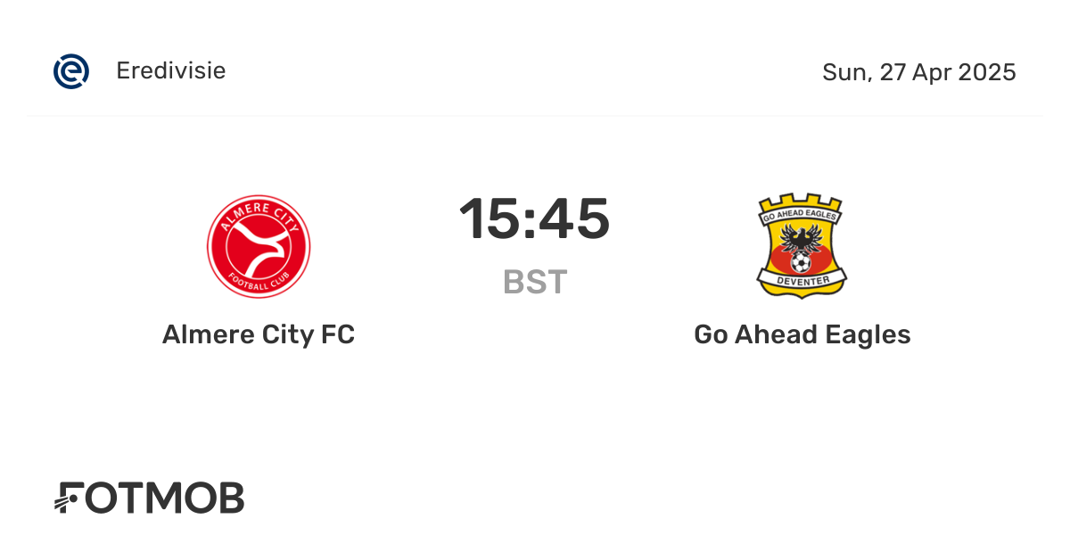 Almere City Fc Go Ahead Eagles Statistieken Live