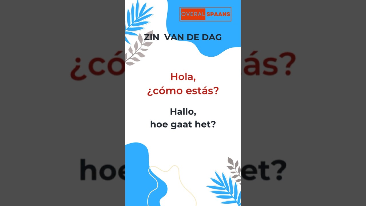 Hoe Gaat Het In Het Spaans