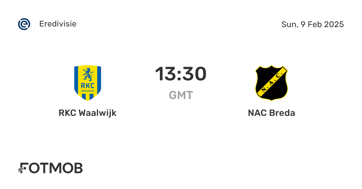 RKC Waalwijk Vs NAC Breda Head To Head