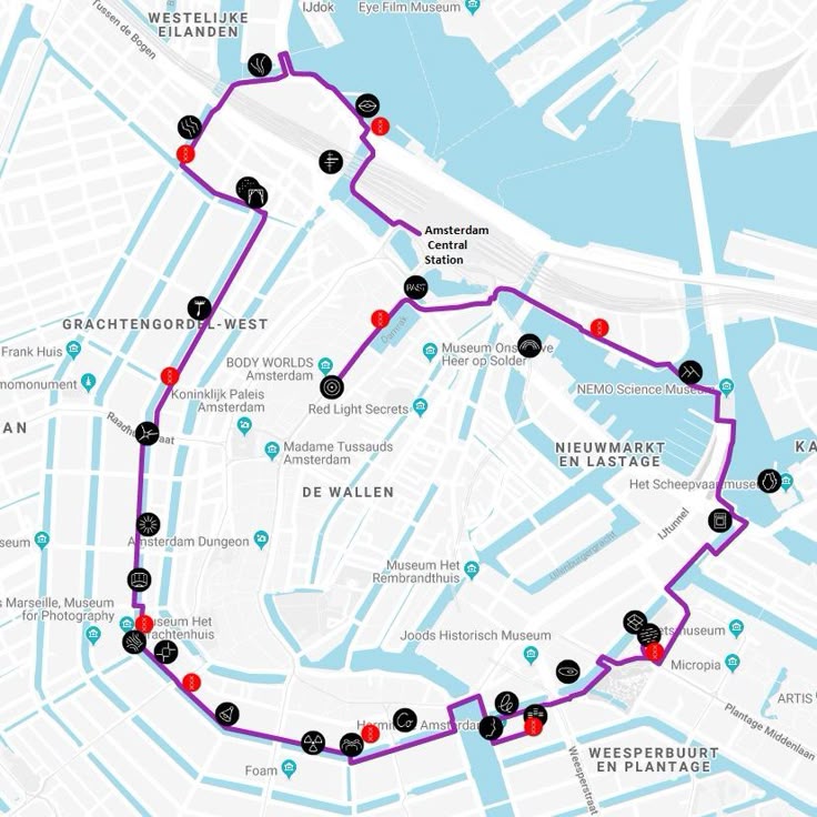 Amsterdam Light Festival 2024 Route Map