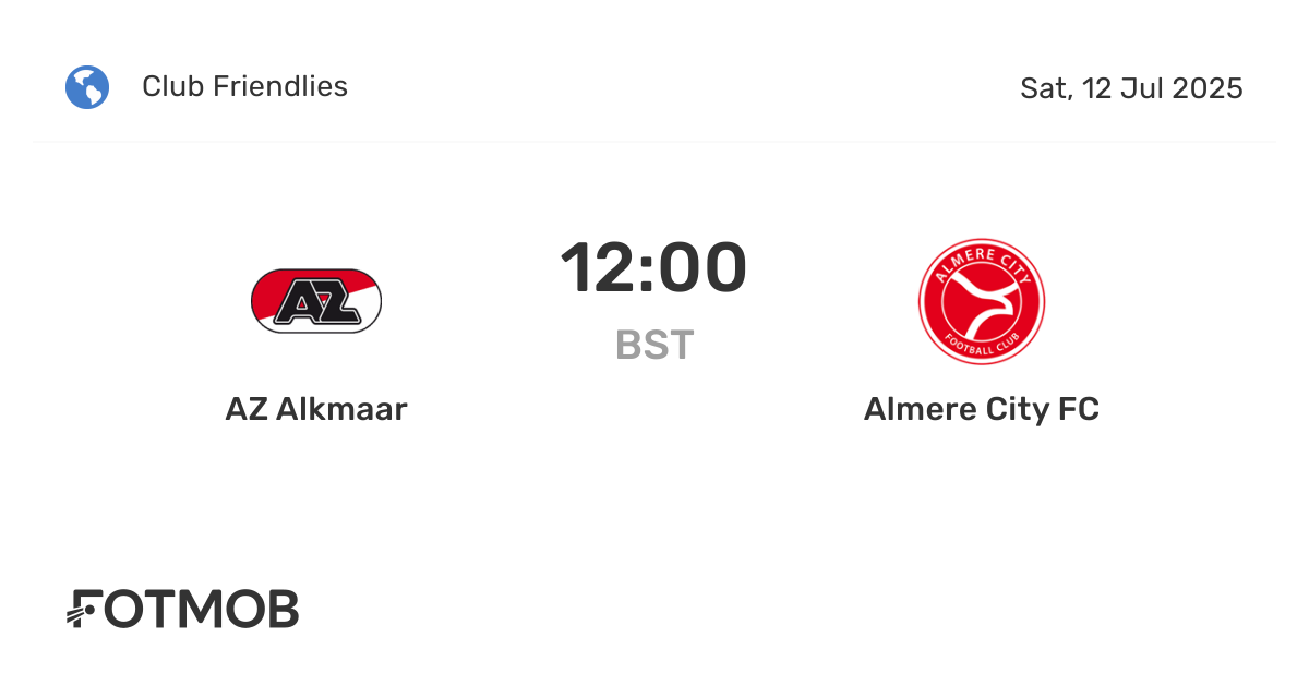 AZ Alkmaar Vs Almere City FC Results