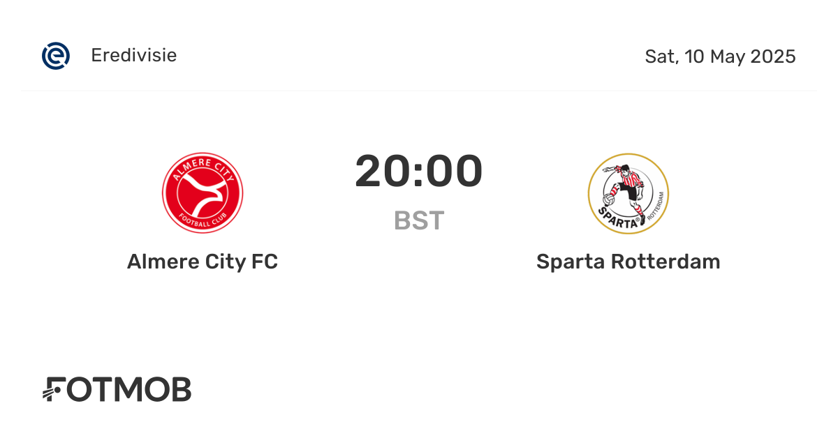 Stand Almere City Fc Sparta Rotterdam Results
