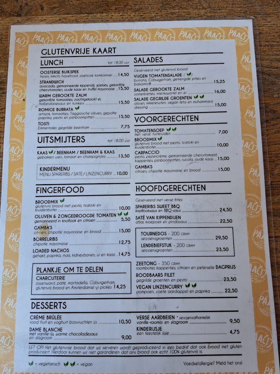 Paal 17 Menu