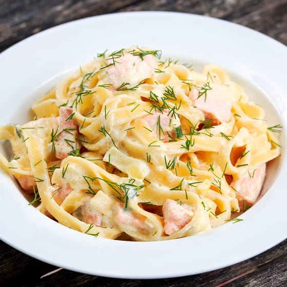 Tagliatelle Met Zalm En Roomsaus