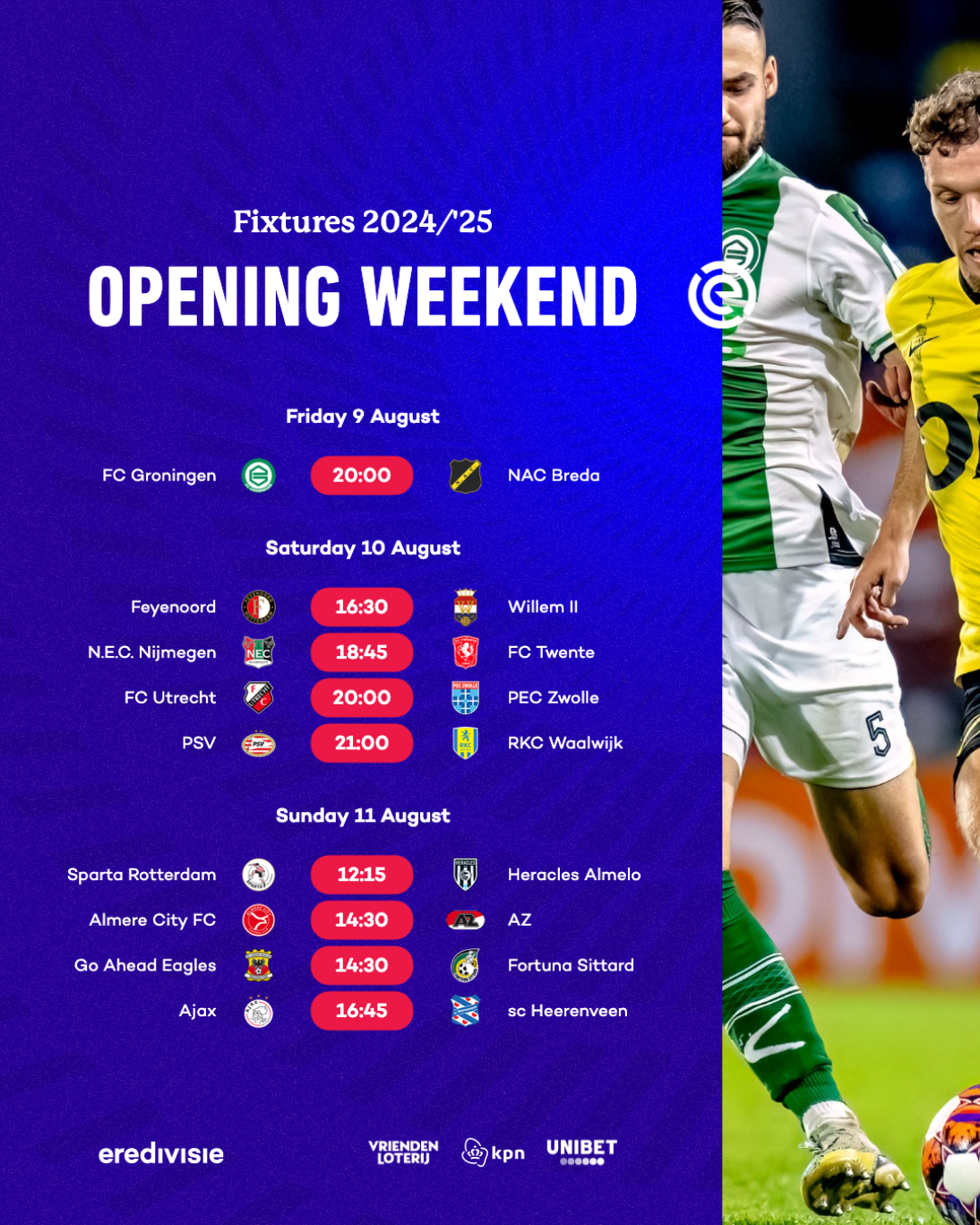 2024/25 Eredivisie Schedule