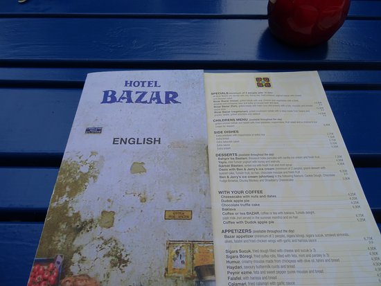 Bazar Rotterdam Menu