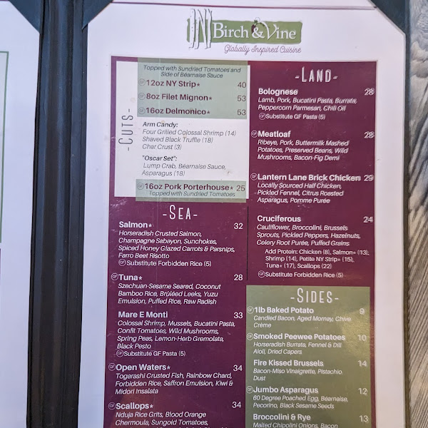 Birch And Vine Menu St Pete