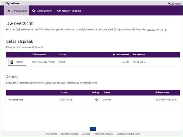CJIB Inloggen Met DigiD