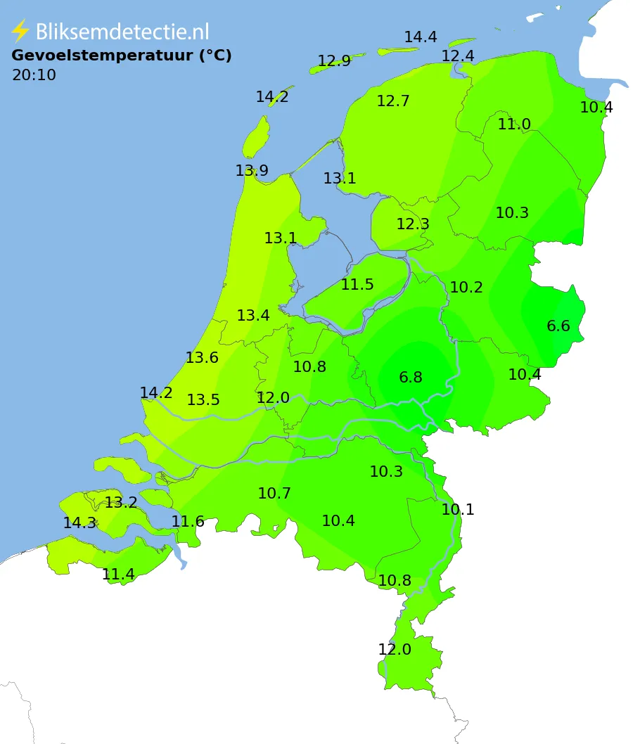 Gevoelstemperatuur Groningen
