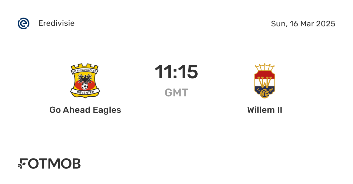 Go Ahead Eagles Willem Ii Statistieken Line