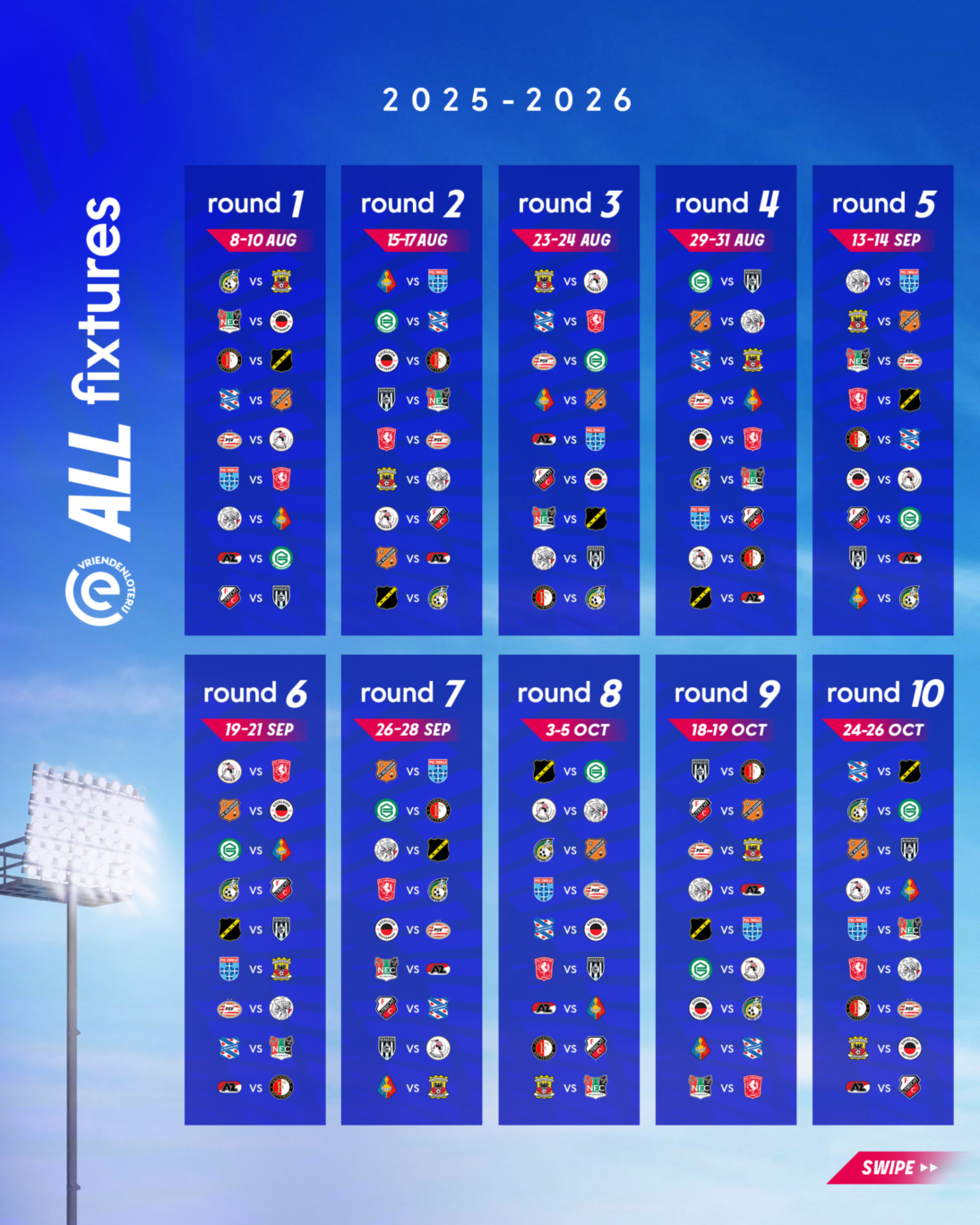 Programma Eredivisie 2025