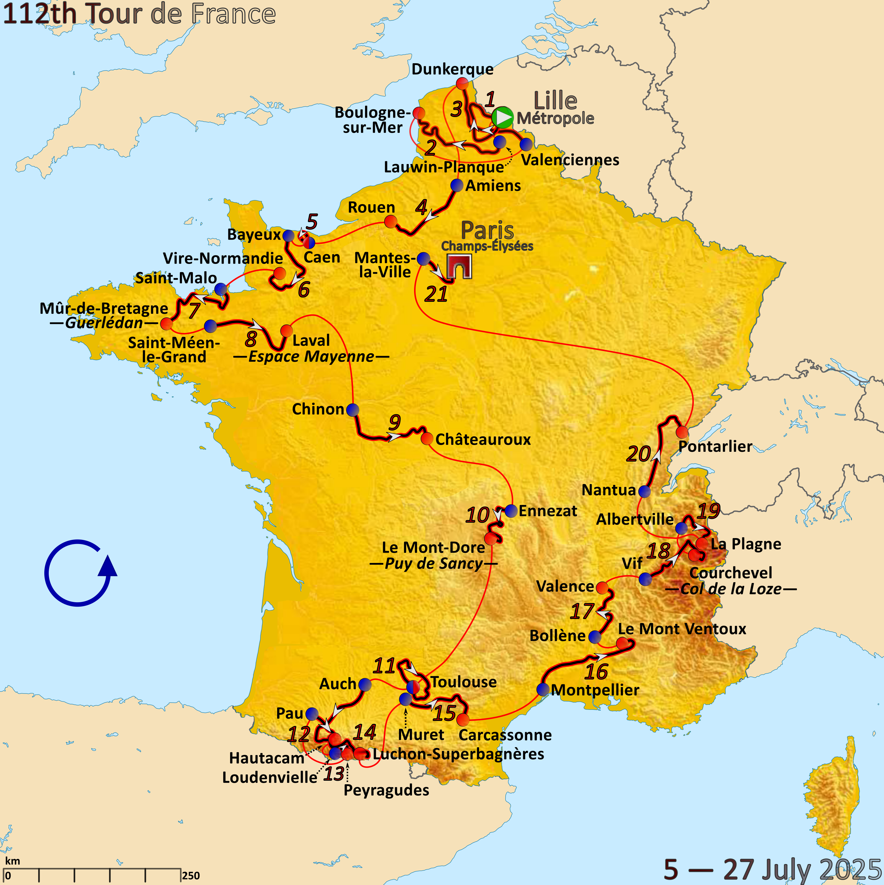 Tour De France Route 2025