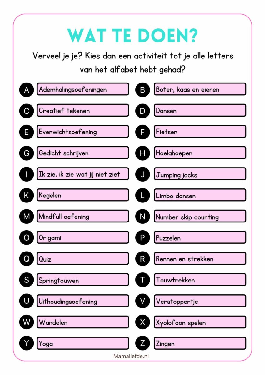 100 Dingen Om Te Doen Als Je Je Verveelt 8 Jaar