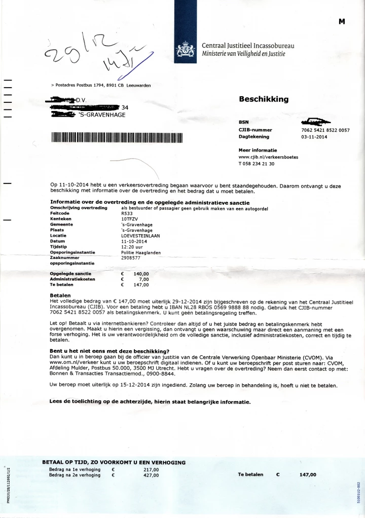 Boete Geen Gordel 2025