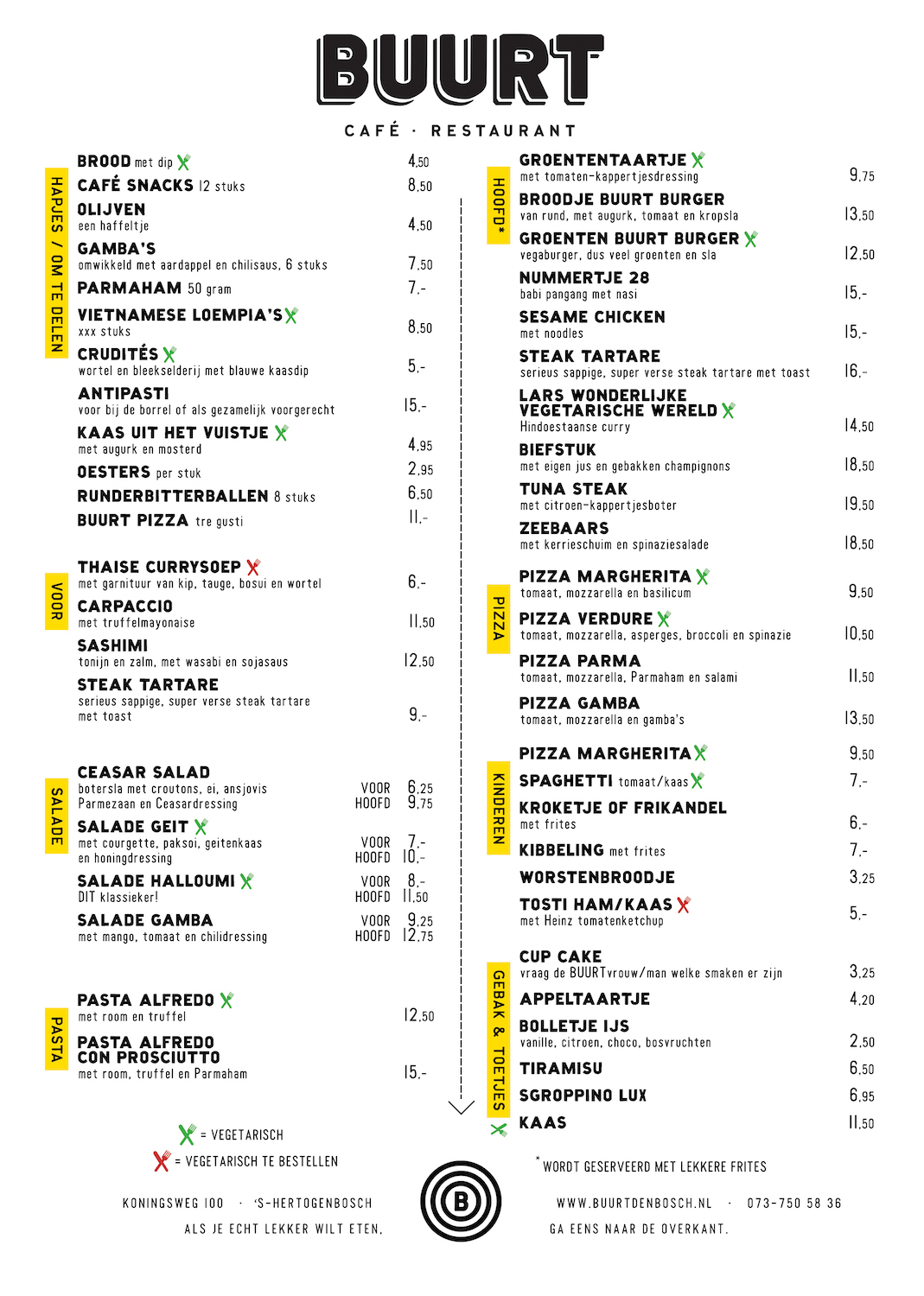 Cafe Buurt Den Bosch Menu