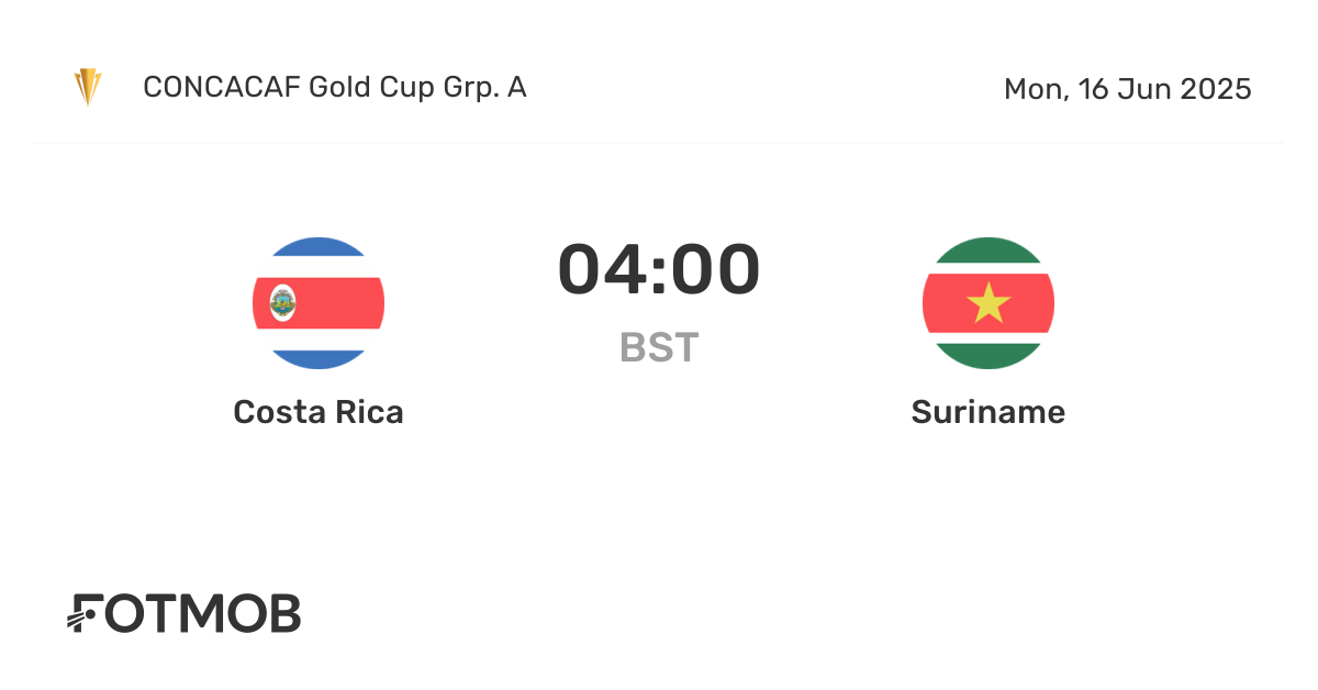 Costa Rica Vs Suriname H2H