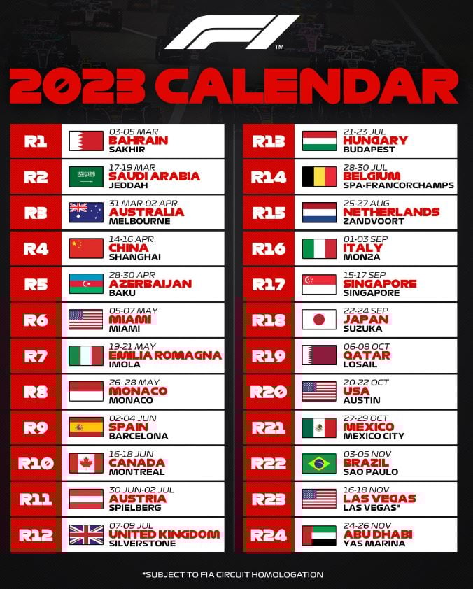 F1 Calendar Download