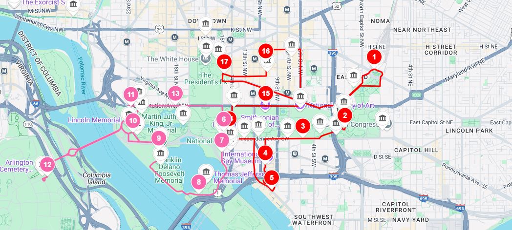 Hop On Hop Off Dc Schedule Map