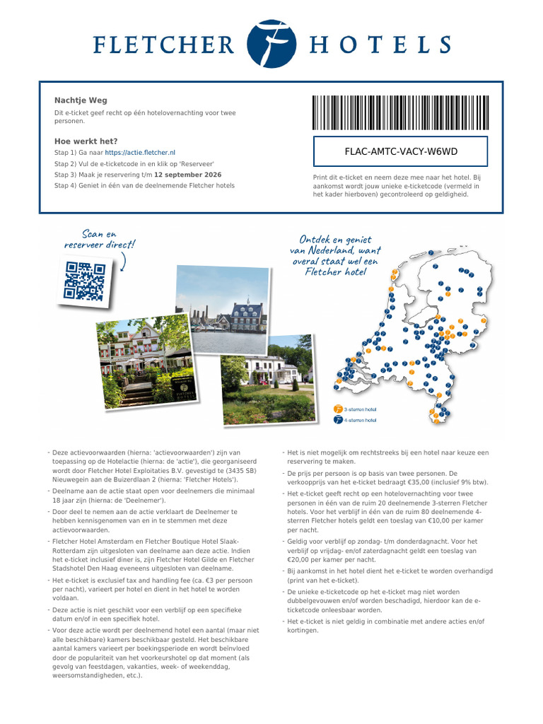 Https //actie.fletcher.nl E-ticket