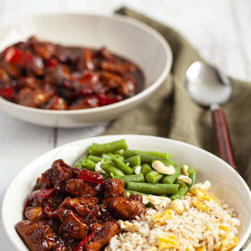 Kip Met Rijst En Sperziebonen