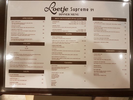 Loetje Menu