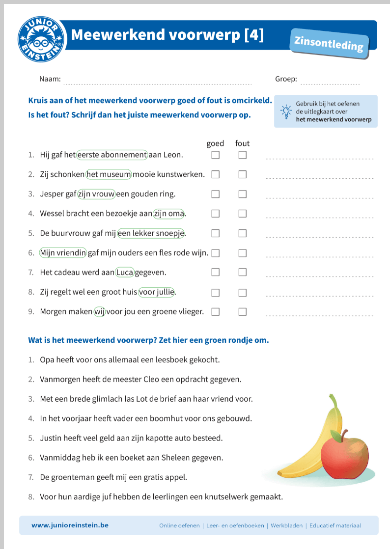 Meewerkend Voorwerp Oefenen