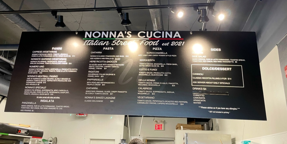 Nonna's Cucina Menu And Prices