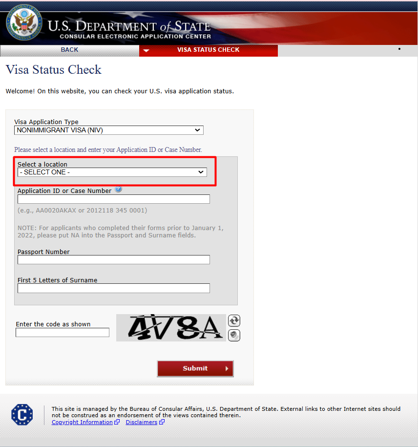 Online Application Status Enquiry