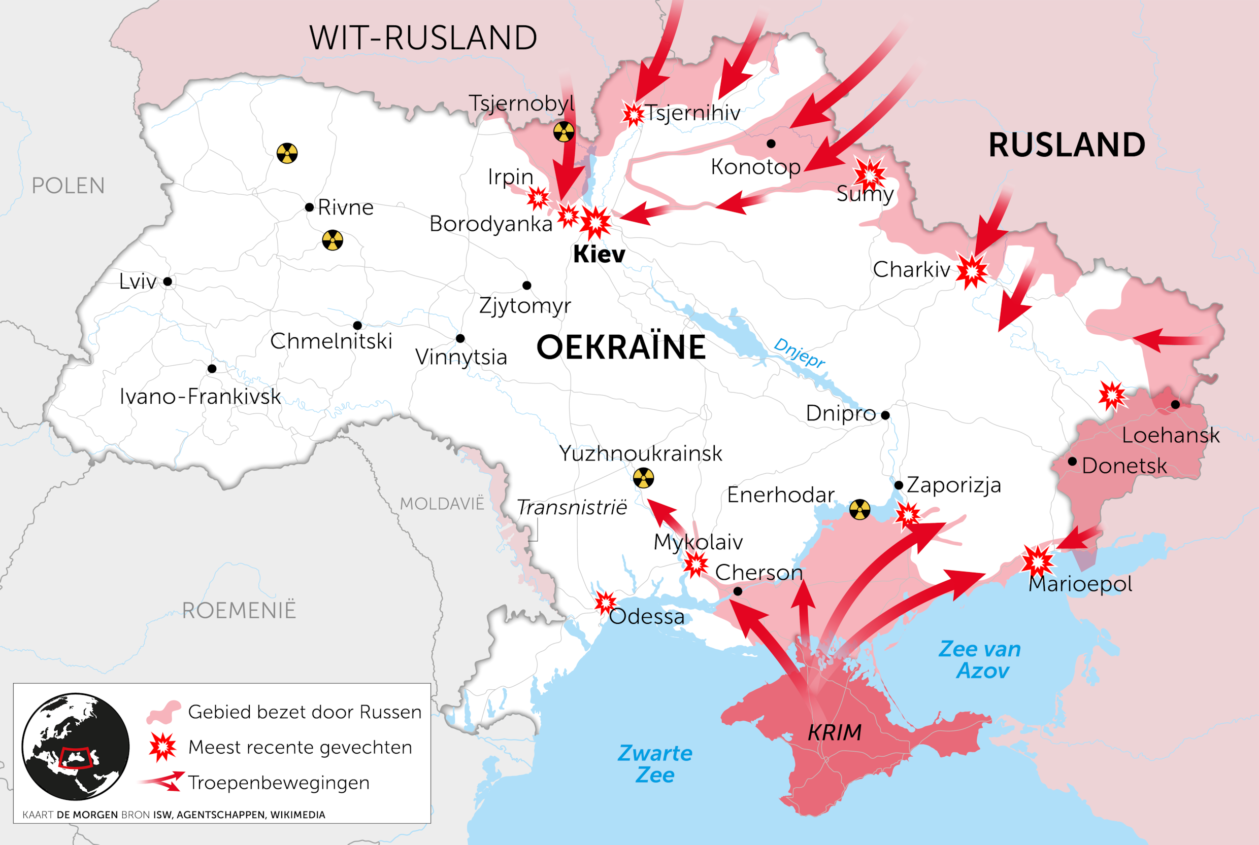 Oorlog Oekraïne Kaart