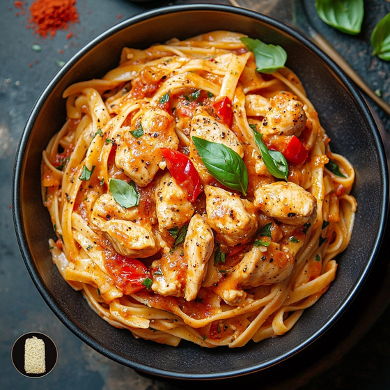 Pasta Met Kip En Tomatensaus