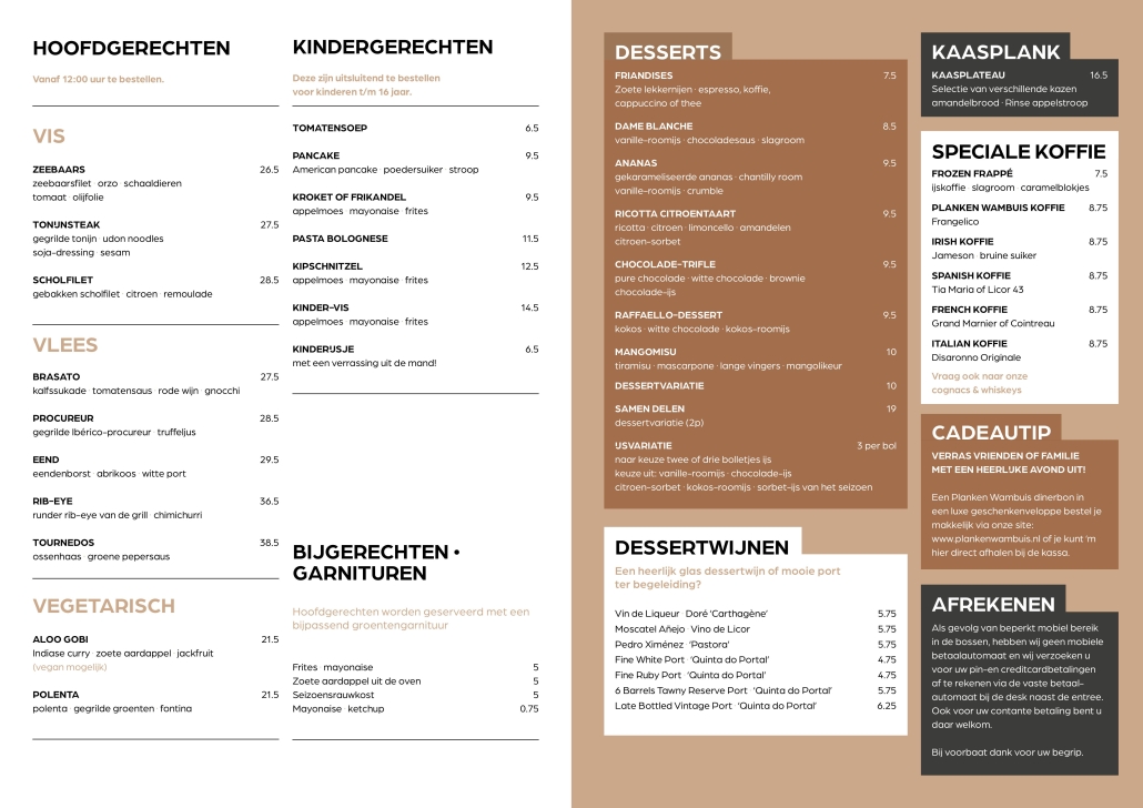 Planken Wambuis Menu