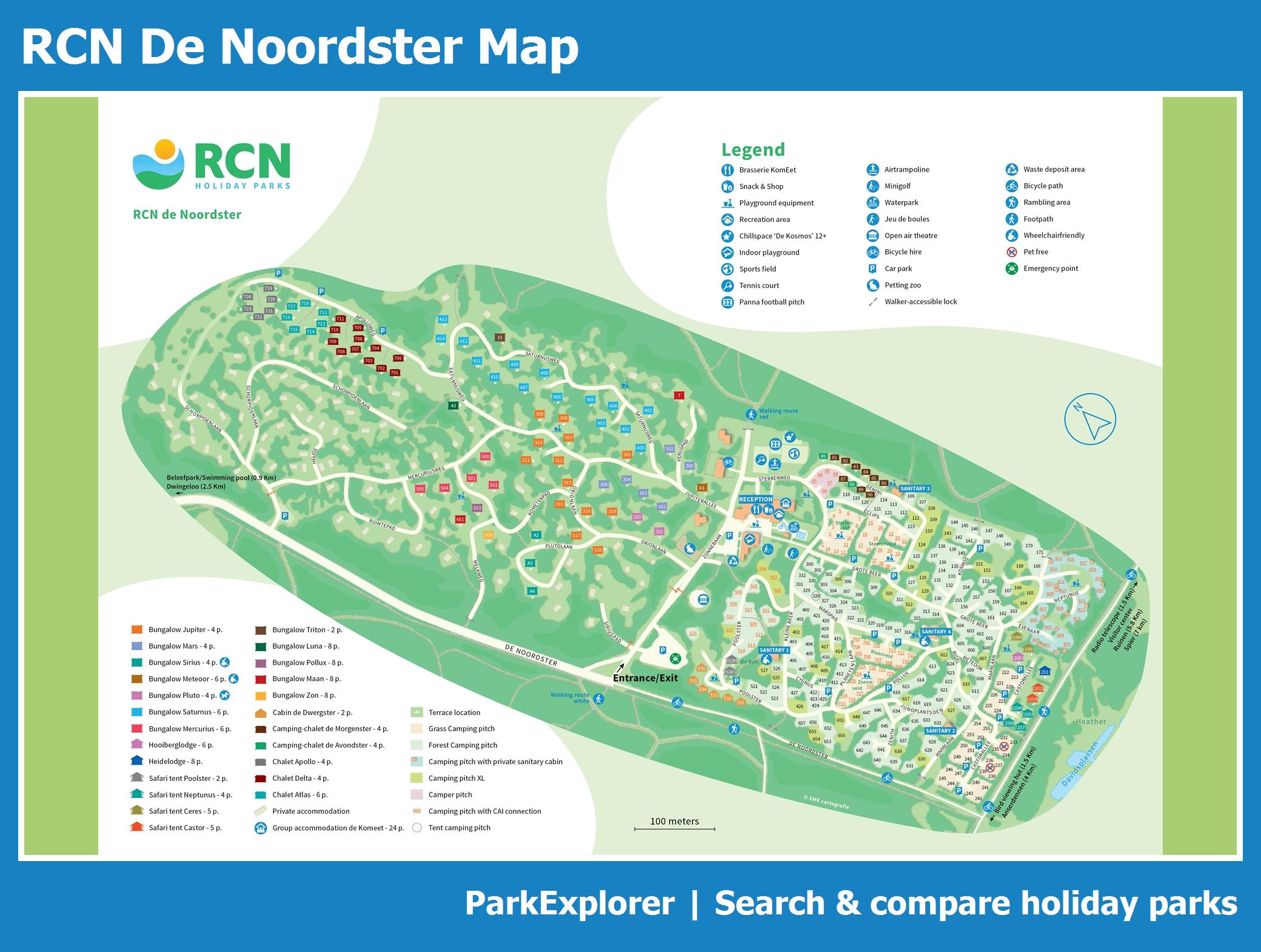 Rcn Vakantiepark De Noordster Camping En Bungalowpark Map
