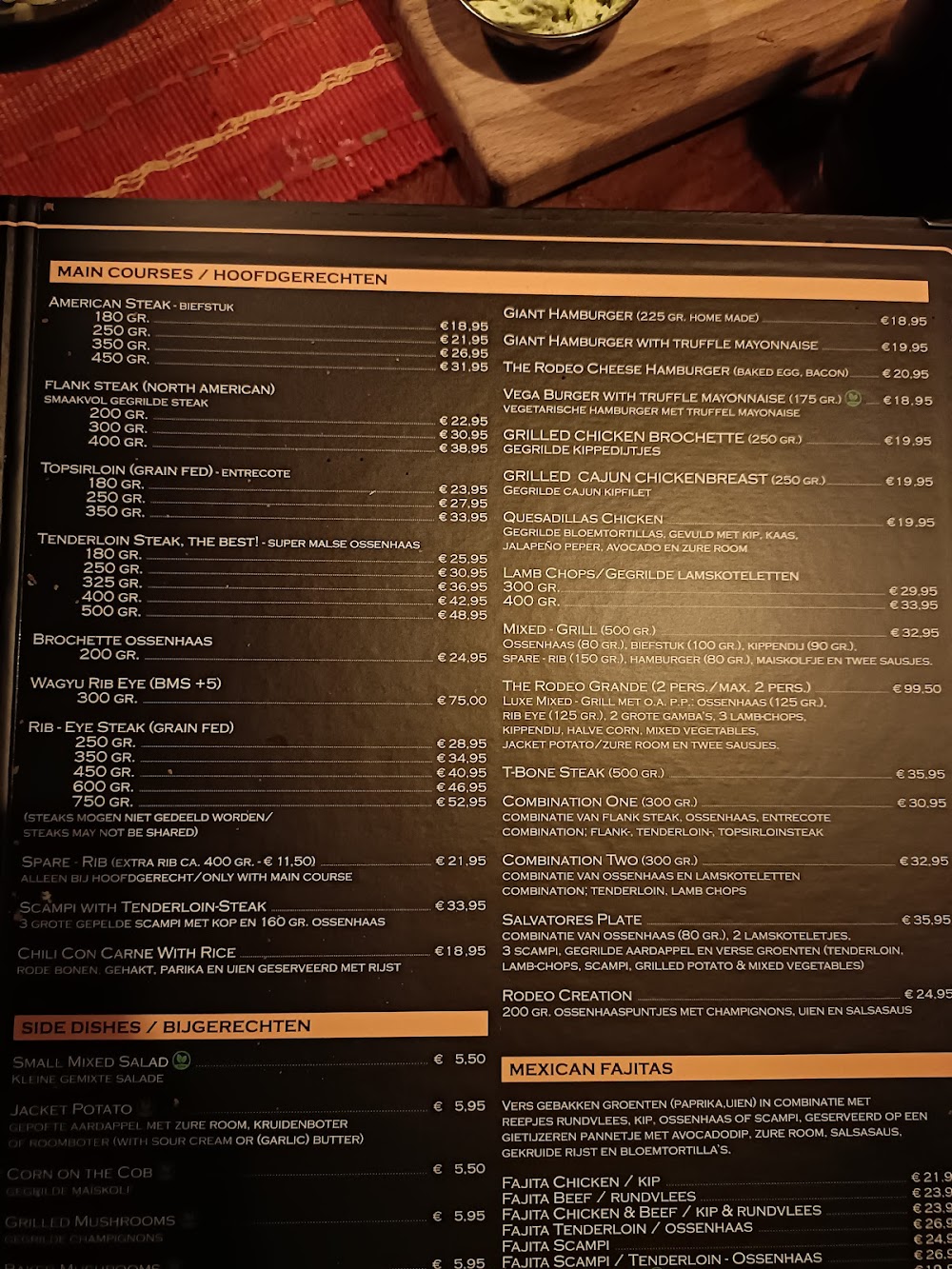 Rodeo Arnhem Menu