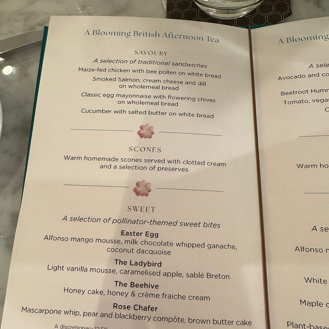 Royal Lancaster Afternoon Tea Menu