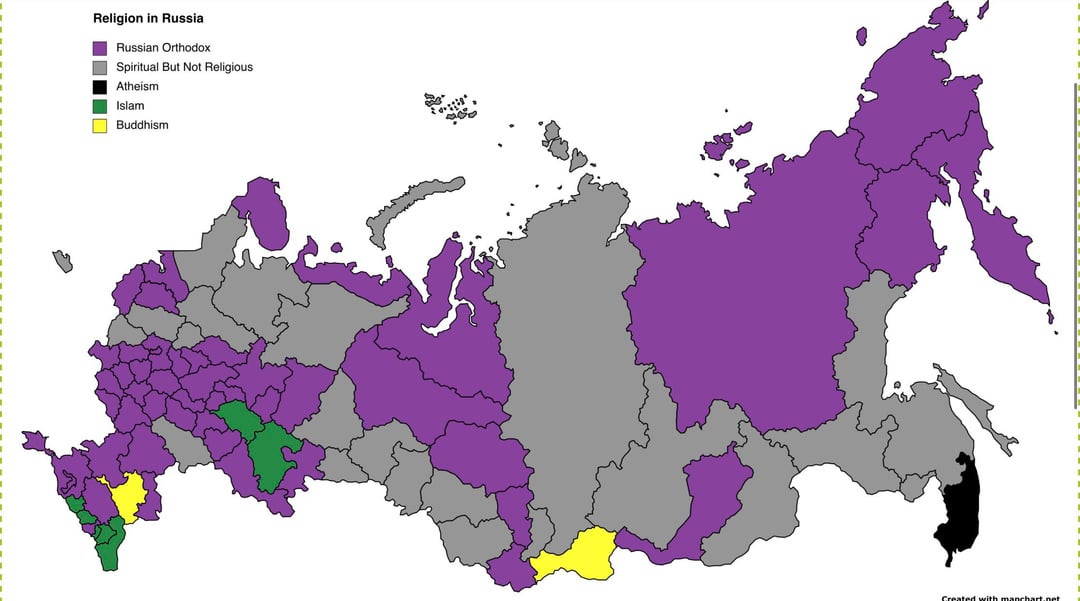 Russia Religion Map World