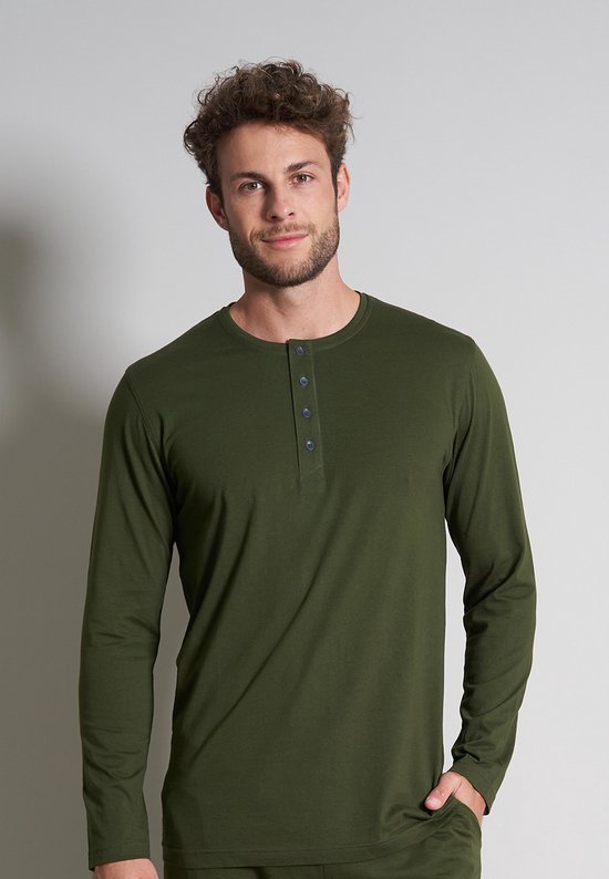 T-shirt Lange Mouw Heren Met Knoopjes