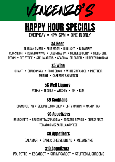 Vincenzo's Menu