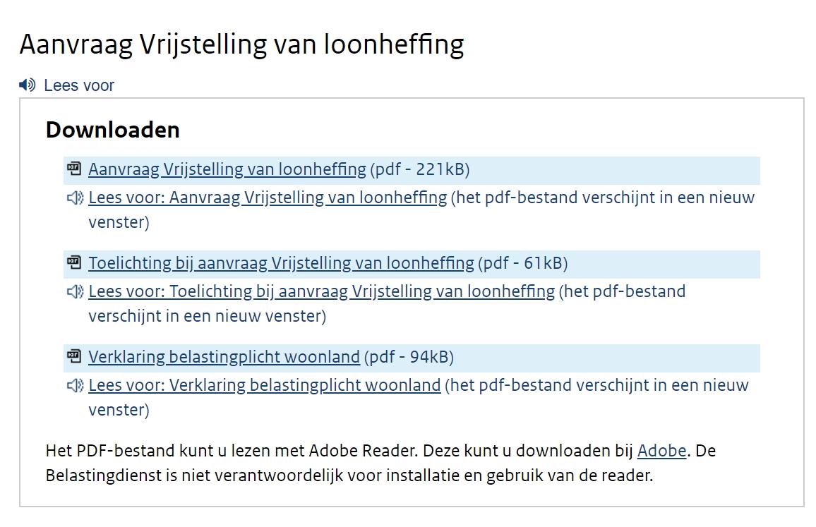 Vrijstelling Belasting AOW Buitenland