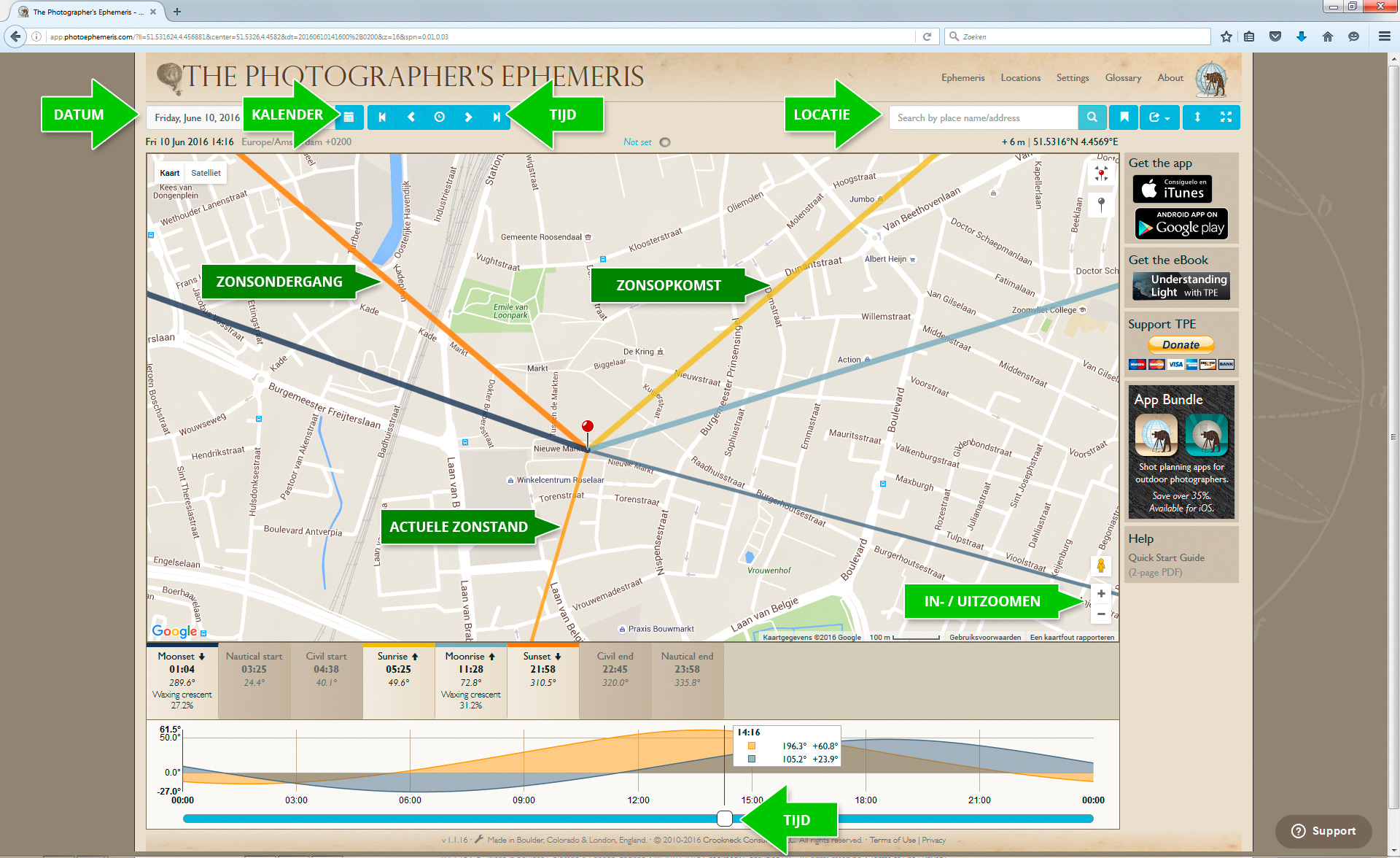 Waar Staat De Zon In De Middag Map