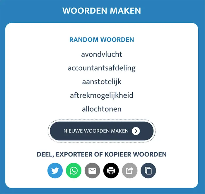 Woord Maken Met 15 Letters Generator