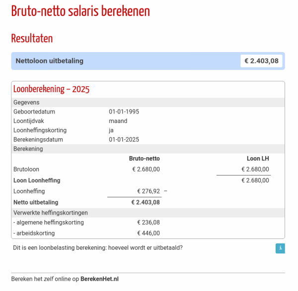 6000 Bruto Naar Netto