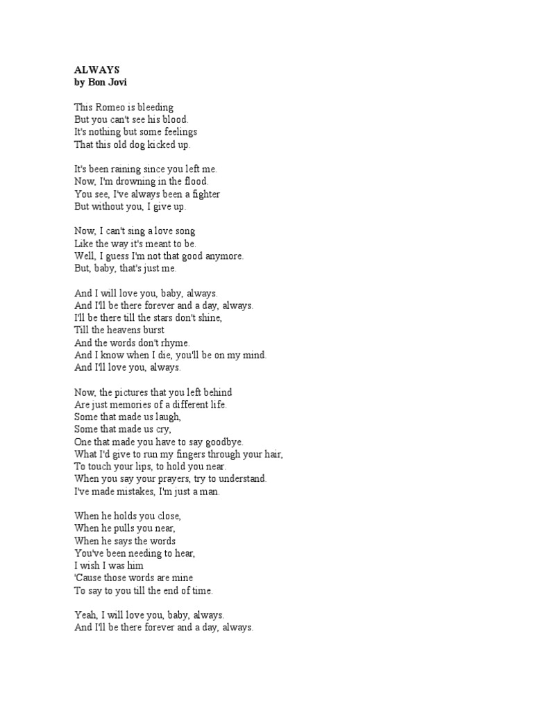 Always Bon Jovi Lyrics