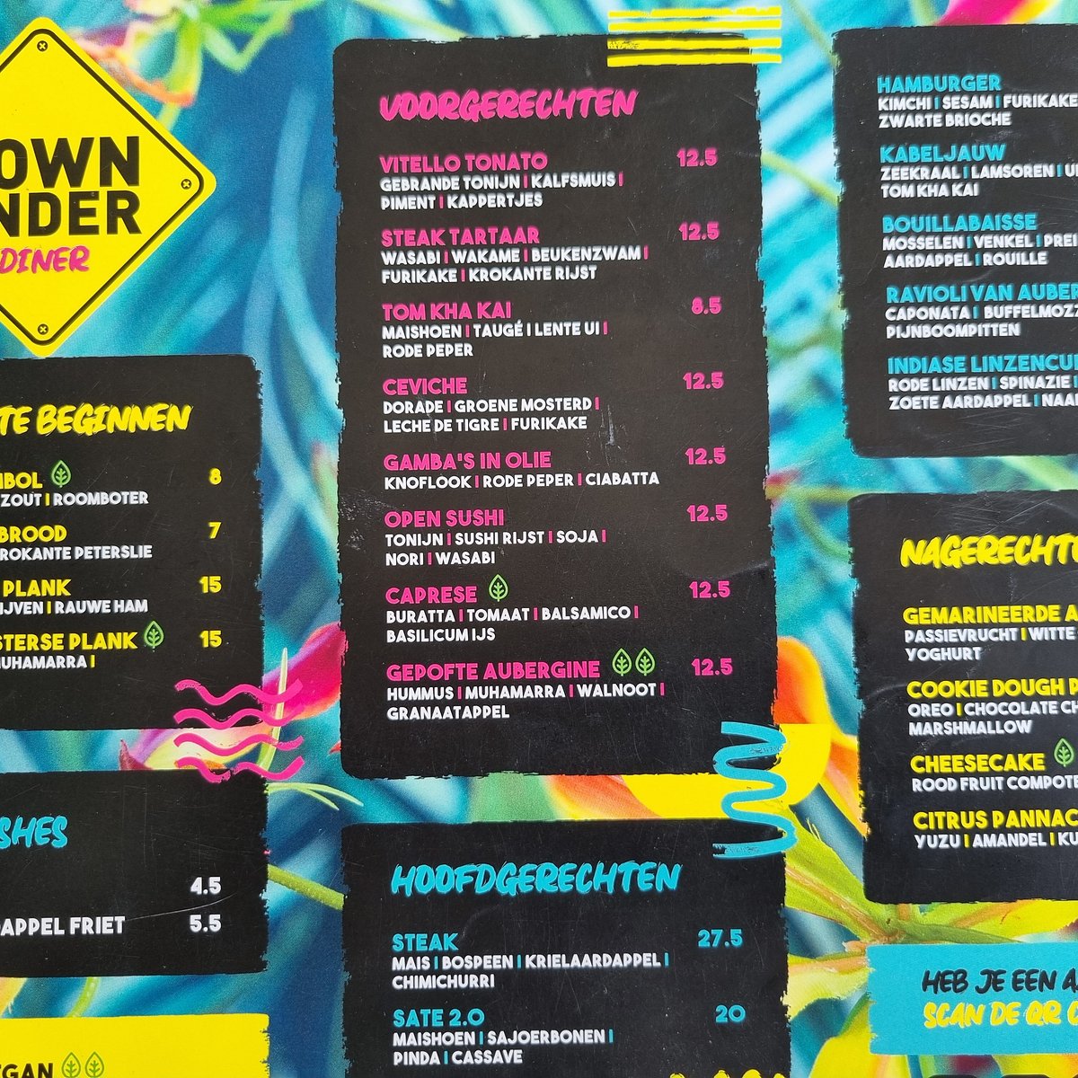 Down Under Utrecht Menu