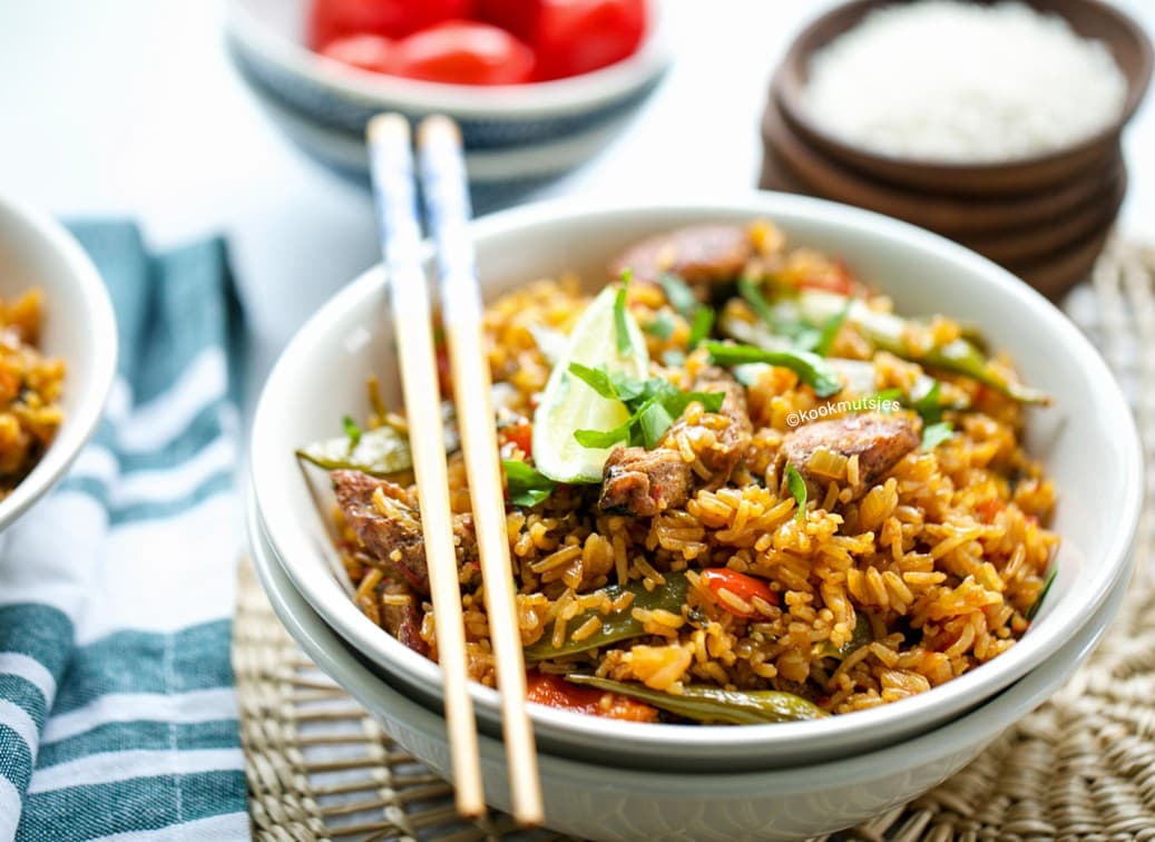 Gebakken Rijst Met Kip Kookmutsjes