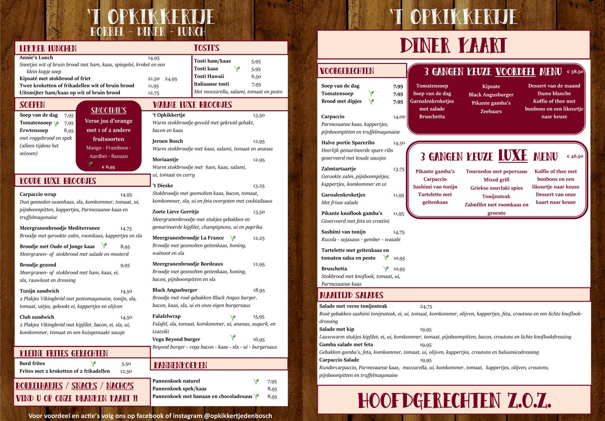 Italiaans Restaurant Den Bosch Menu