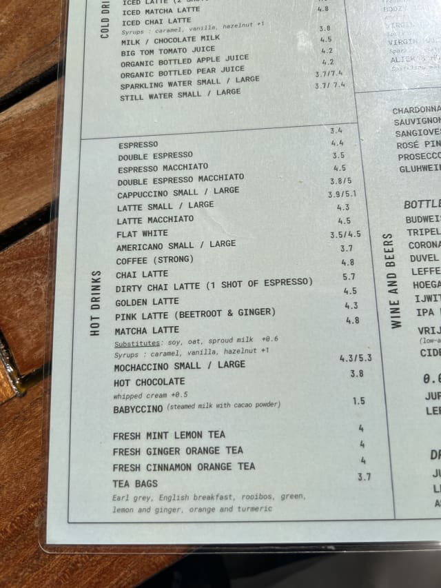 Lagom Cafe Amsterdam Menu Prices