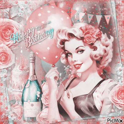 Verjaardag Vrouw Retro Gif