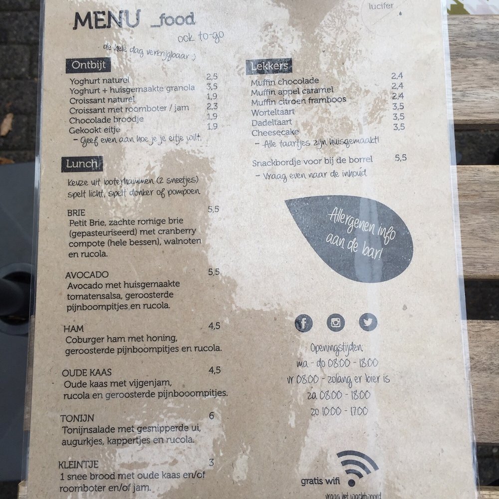 Eindhoven Brunch Menu