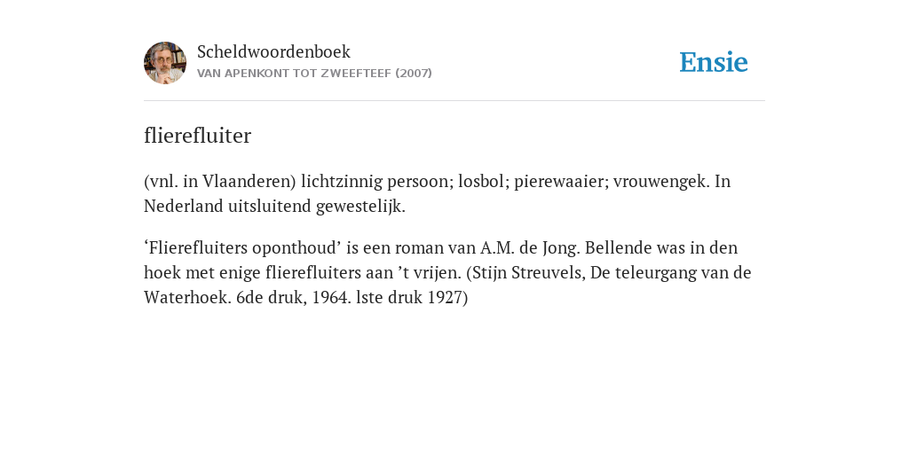 Flierefluiter Synoniem