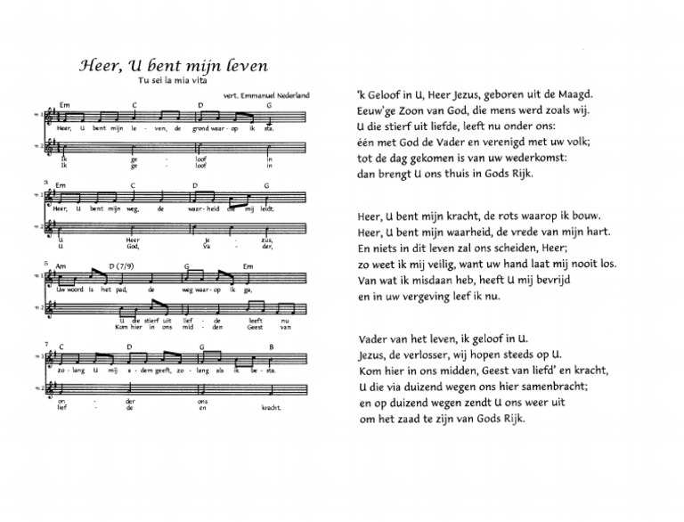 Heer U Bent Mijn Leven Tekst Opwekking Lyrics